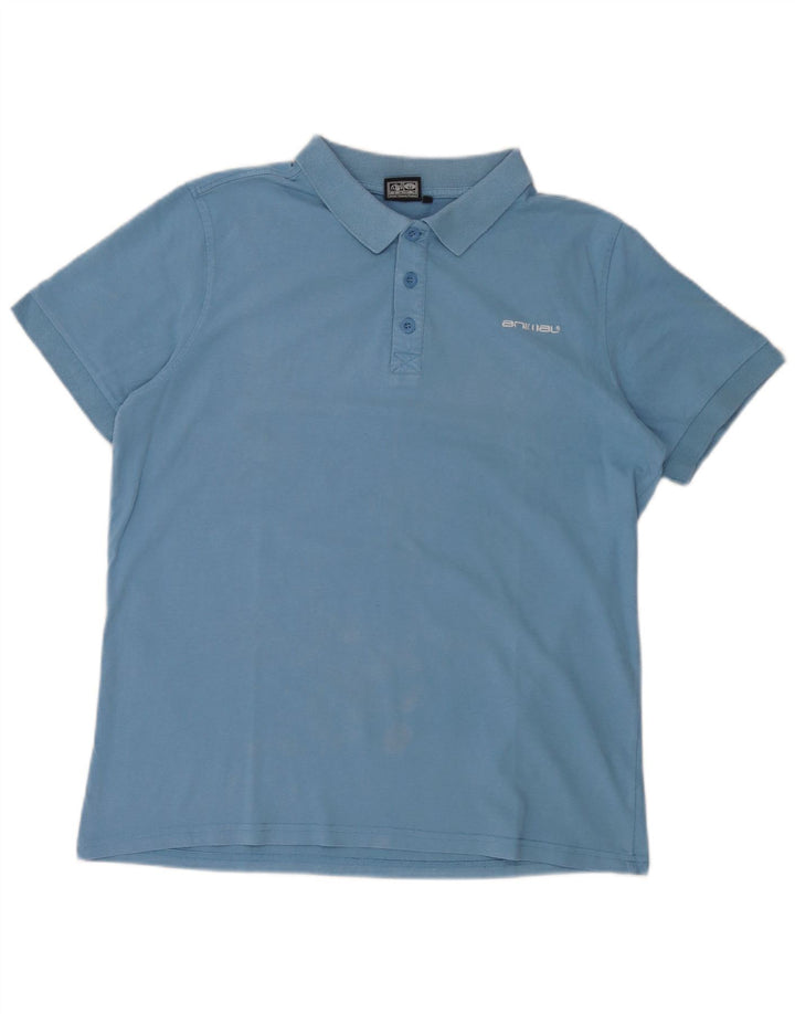 Polo da uomo Animal Large in cotone blu