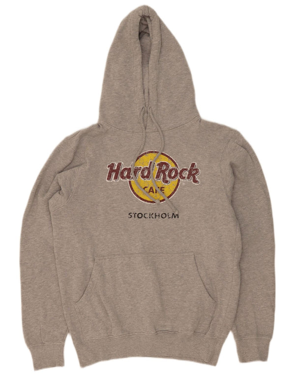 Hard Rock Cafe Mens Stockholm Graphic Hoodie Jumper Medium Grey Cotton