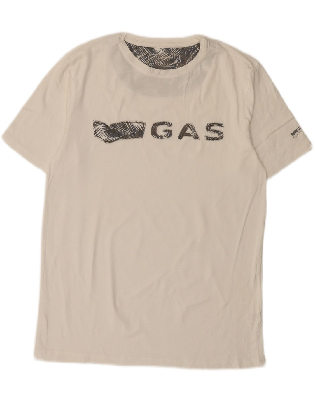 Gas Mens Graphic T-Shirt Top Large White Cotton