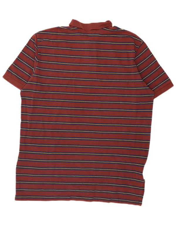 Polo Ralph Lauren Mens Shirt XL Burgundy Striped Cotton