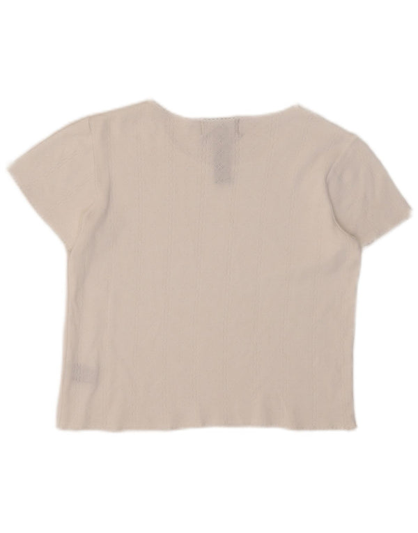 T-shirt corta da donna Ralph Lauren Petite UK 10 piccola in cotone bianco