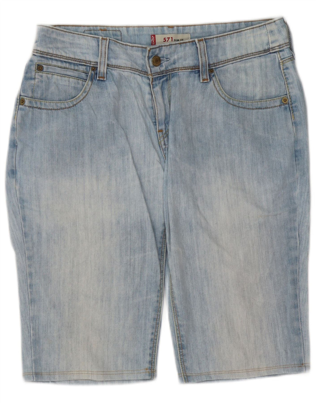 Levi's Womens 571 Slim Fit denimshorts W31 Medium Blue Bomuld