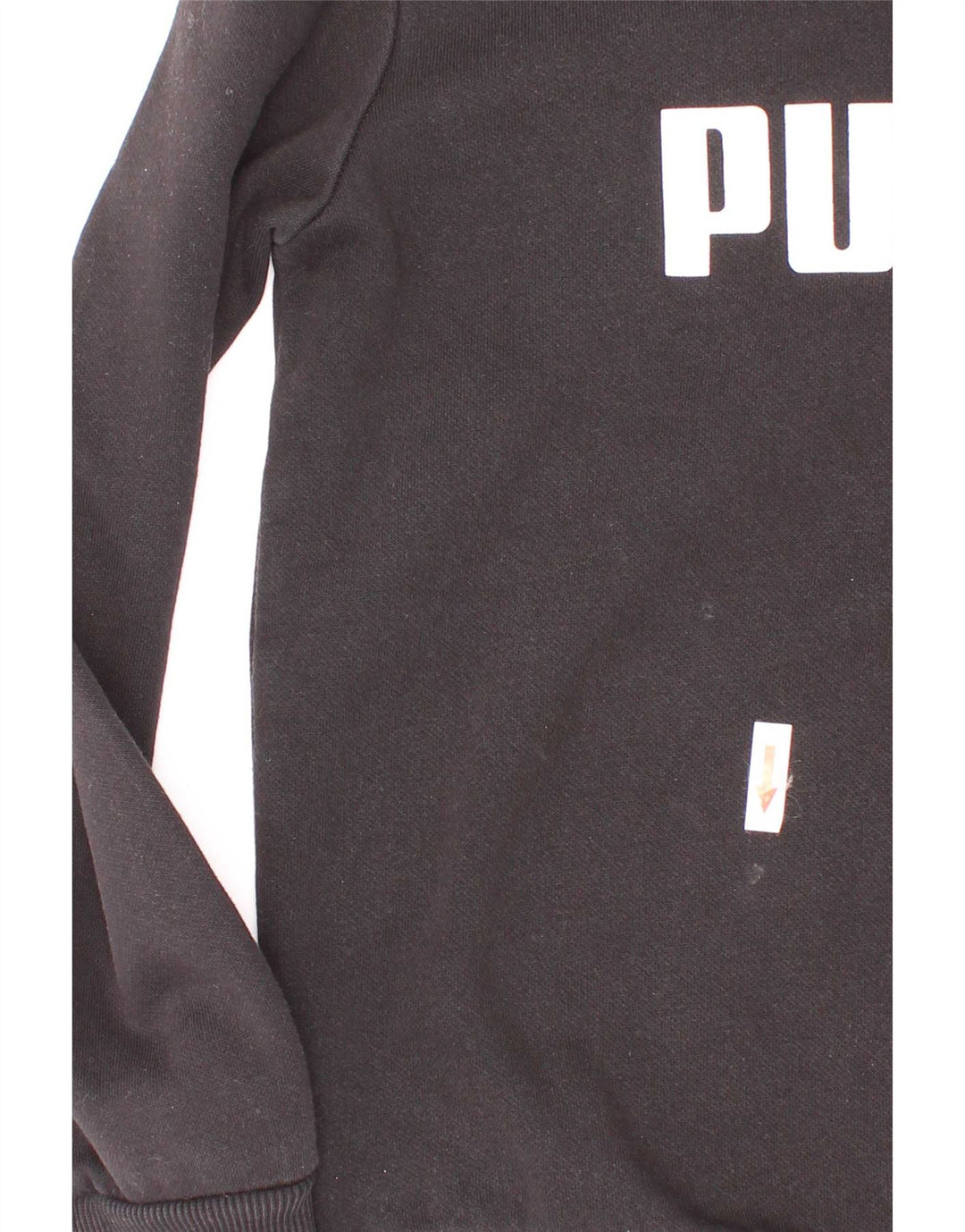 Puma Boys Graphic Sweatshirt Jumper 7-8 Years Black Cotton