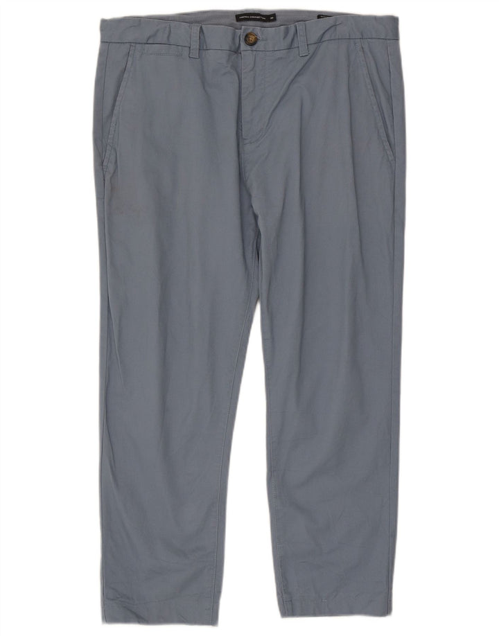 French Connection Mens Slim Fit Cropped Trousers W36 L25 Blue