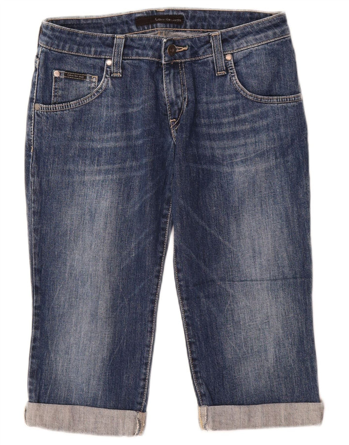 Calvin Klein Womens Bermuda Denim Shorts W29 Medium Blue Cotton