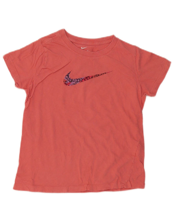 Nike Girls Graphic T-Shirt Top 12-13 Years Large Pink Cotton