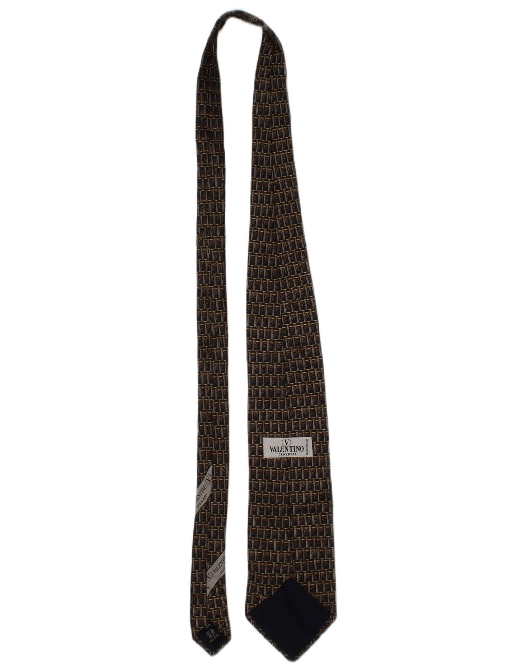 Valentino Herre Cravatte Slips One Size brun geometrisk silkedesigner