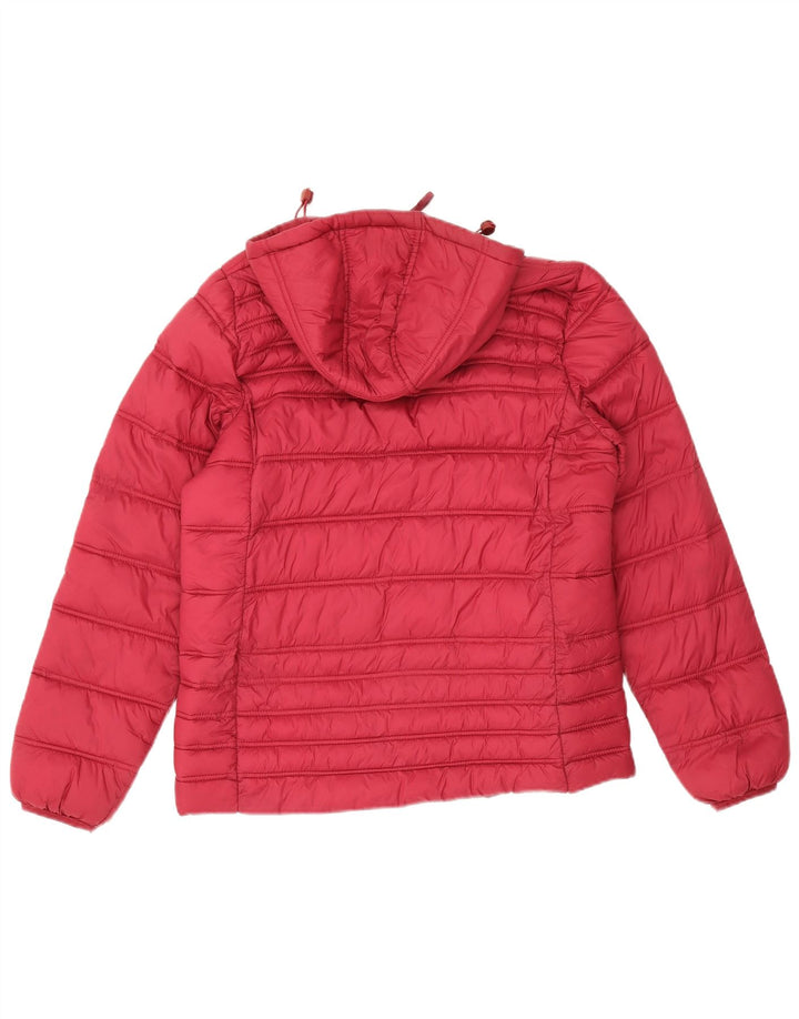 Crew Clothing Chaqueta acolchada con capucha para mujer UK 12 Medium Red Polyamide