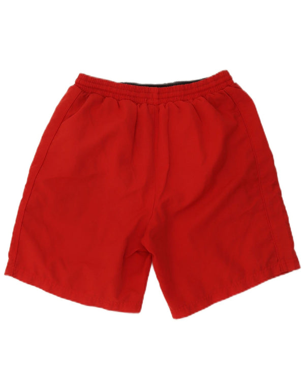Pantaloni scurti sport grafic Umbro pentru bărbați, poliester roșu mic
