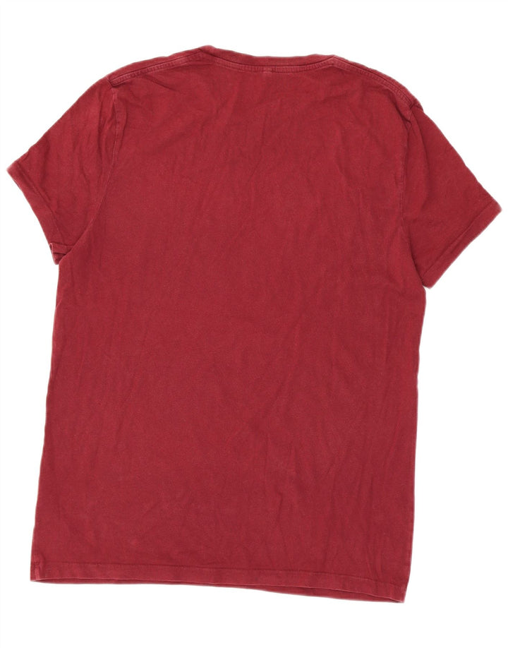 Jack Wills Mens T-Shirt Top Medium Burgundy Cotton