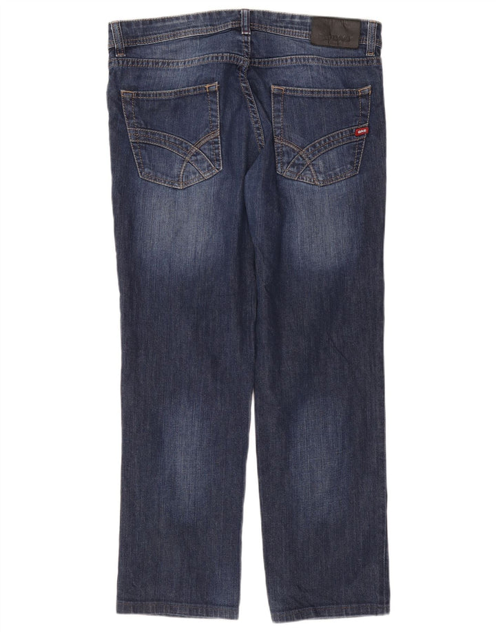 Gas Mens Straight Jeans W32 L28 Navy Blue Cotton