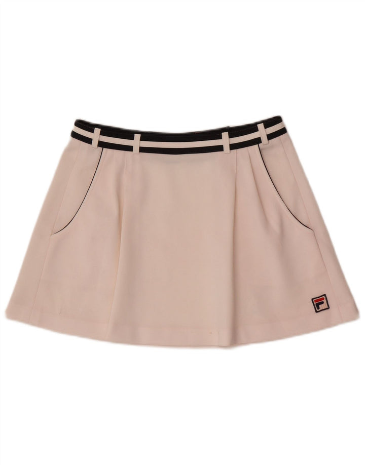Mini gonna da tennis da donna Fila UK 12 Poliestere a righe bianche medie