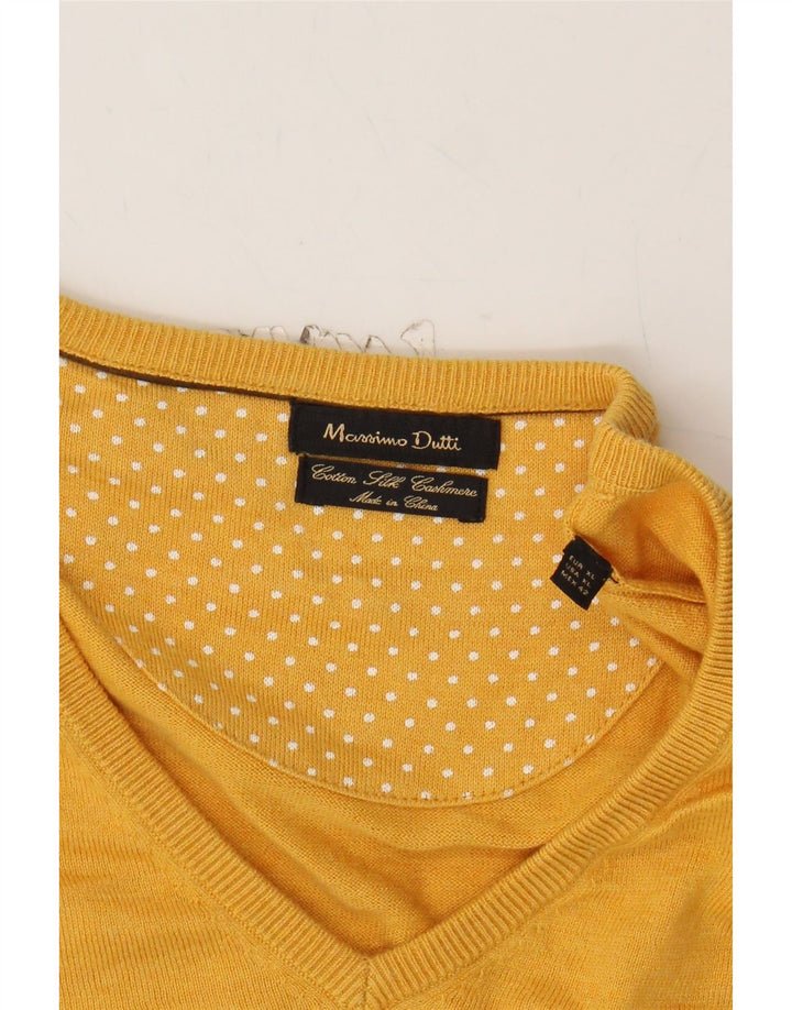 MASSIMO DUTTI Mens V-Neck Jumper Sweater XL Yellow Vintage Massimo Dutti and Second-Hand Massimo Dutti from Messina Hembry 