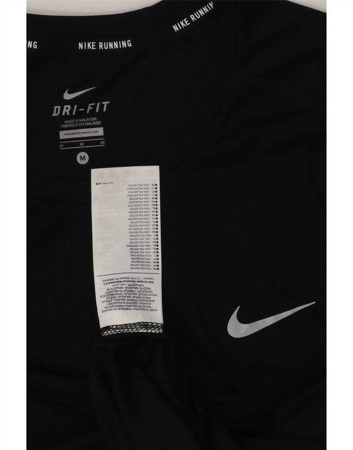 Nike Herren Dri Fit T-Shirt Top Medium Schwarz Polyester