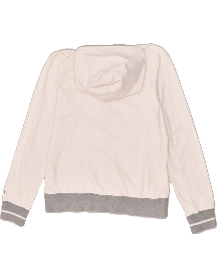CHAMPION Womens Heritage Zip Hoodie Sweater UK 18 XL White Cotton | Vintage Champion | Thrift | Second-Hand Champion | Used Clothing | Messina Hembry 