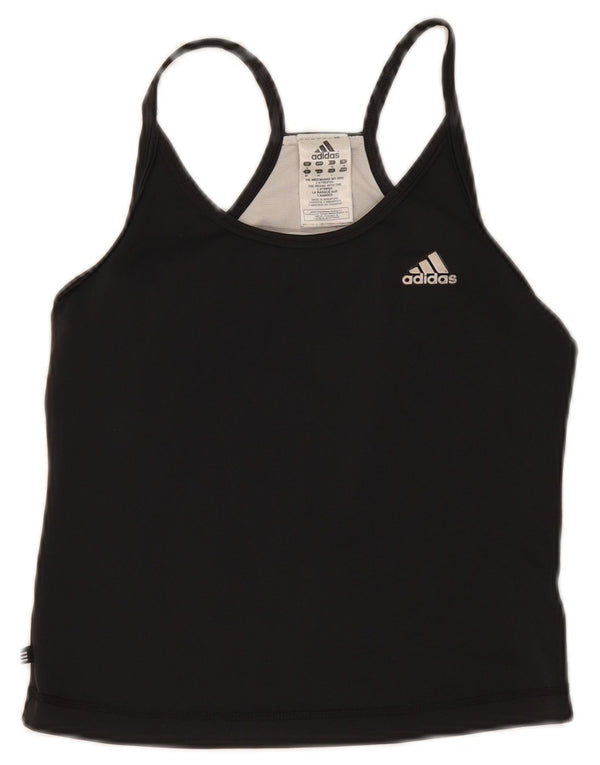 Adidas Womens Crop Vest Top UK 12 Médio Preto Poliéster
