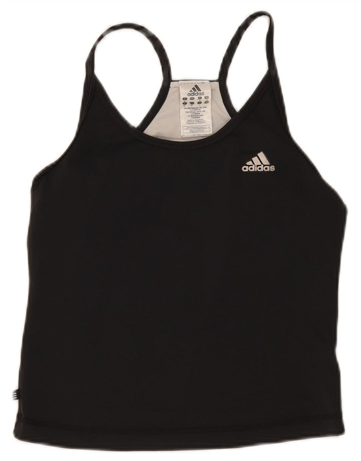 Adidas Γυναικείο Crop Vest Top UK 12 Medium Black Polyester