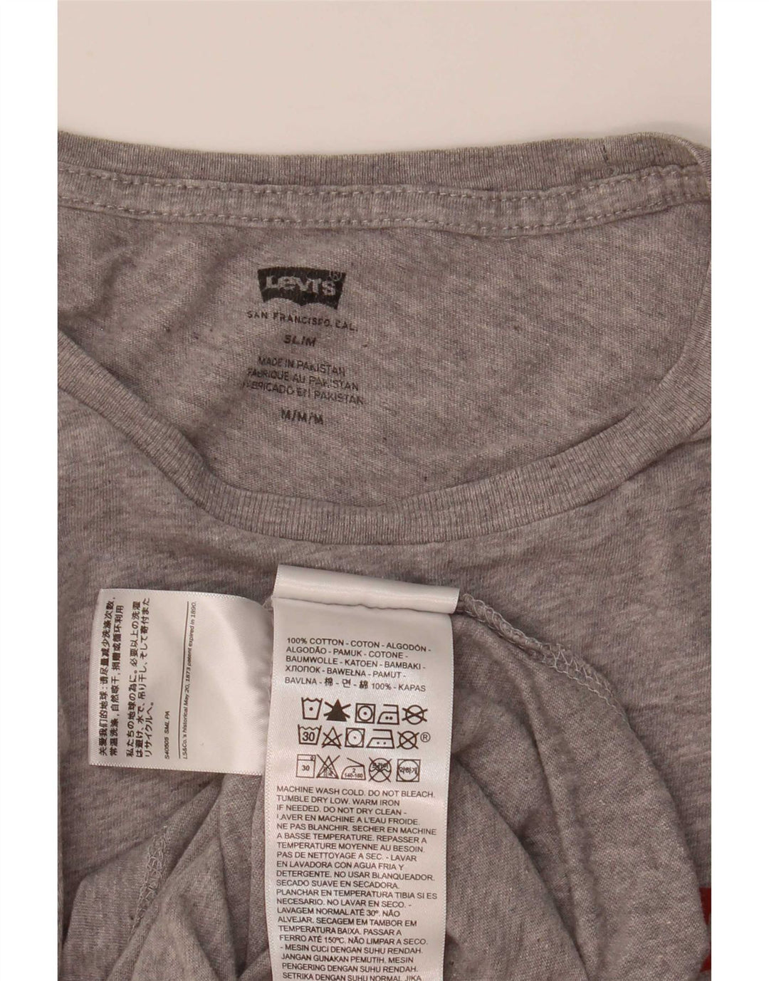 Levi's Womens Slim T-Shirt Top UK 12 Medium Grey Flecked