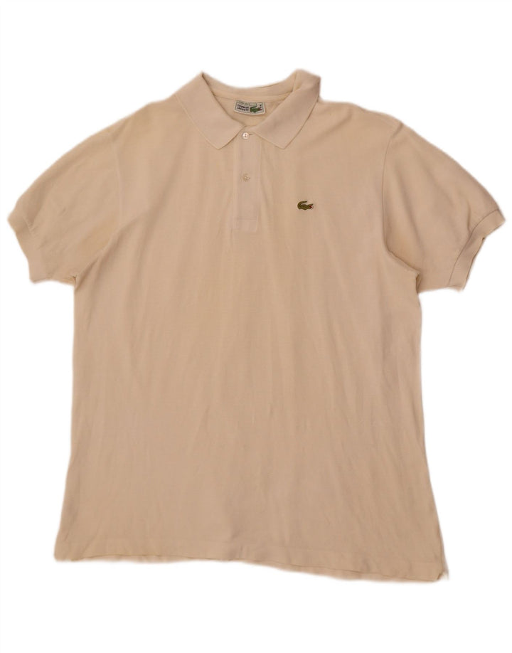 Lacoste Mens Polo Shirt Size 6 XL White Cotton