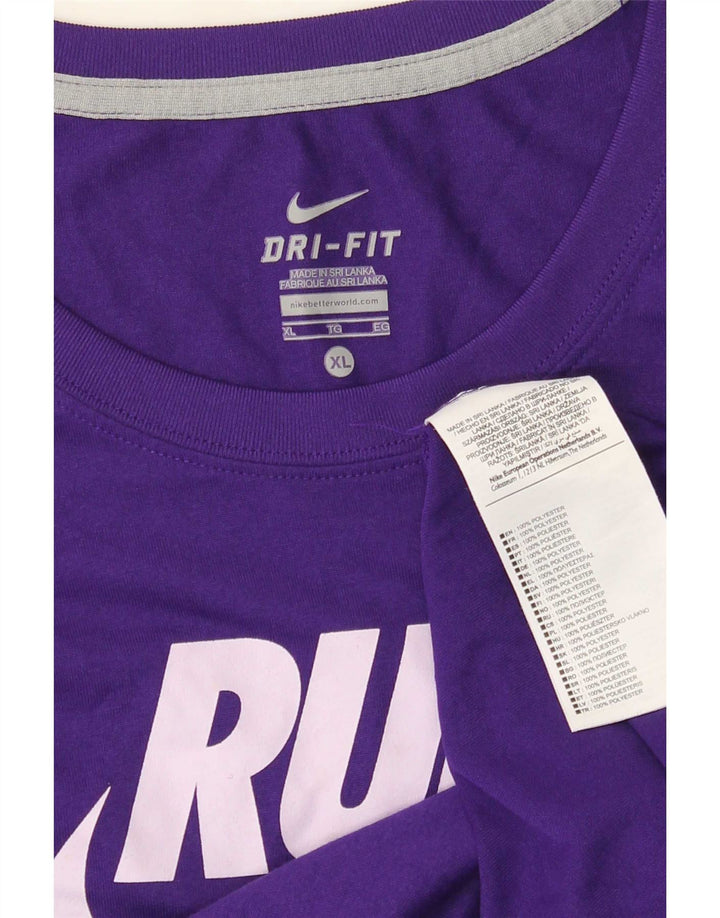 Nike Mens Dri Fit Graphic T-Shirt Top XL Purple Polyester