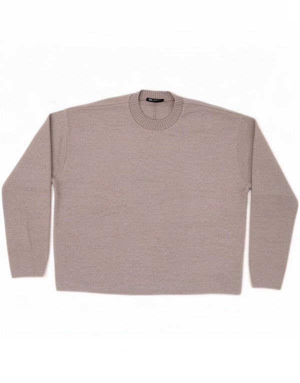 Zara Womens Top Long Sleeve UK 14 Medium Grey