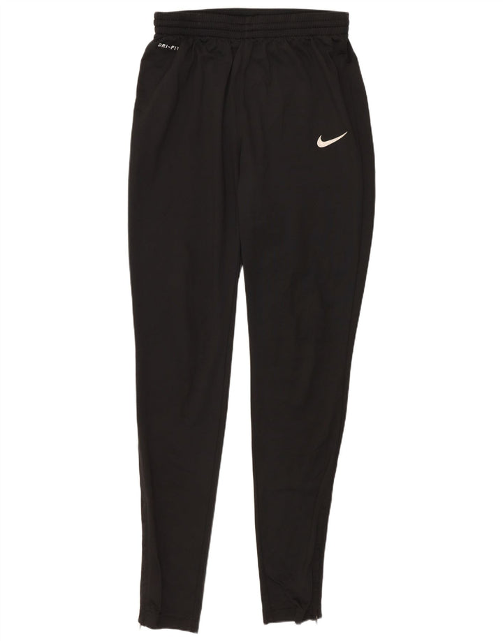 NIKE Mens Dri Fit Tracksuit Trousers Small Black Polyester