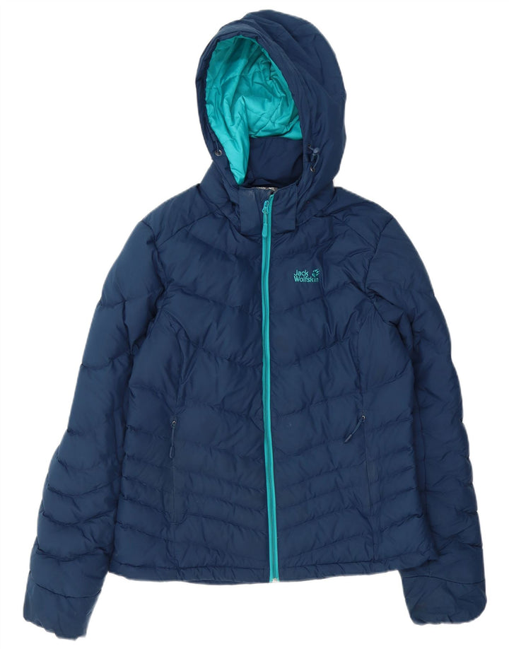 Jack Wolfskin Jachetă căptușită cu glugă pentru femei UK 8/10 Poliester bleumarin mic