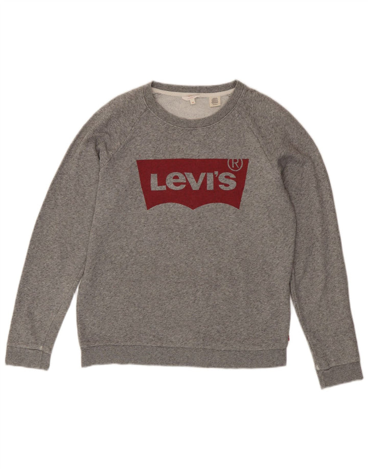 Levi's Kvinders grafisk oversize sweatshirttrøje UK 6 XS Grå Flecked