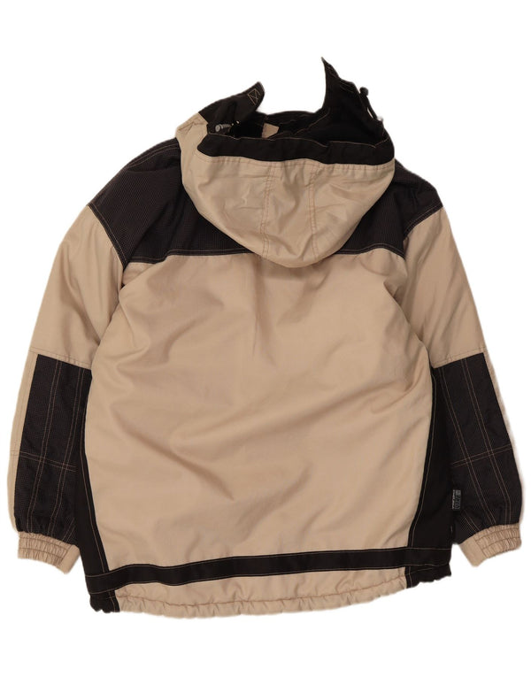 Astrolabio Mens Hooded Windbreaker Jacket UK 46 3XL Beige Colourblock