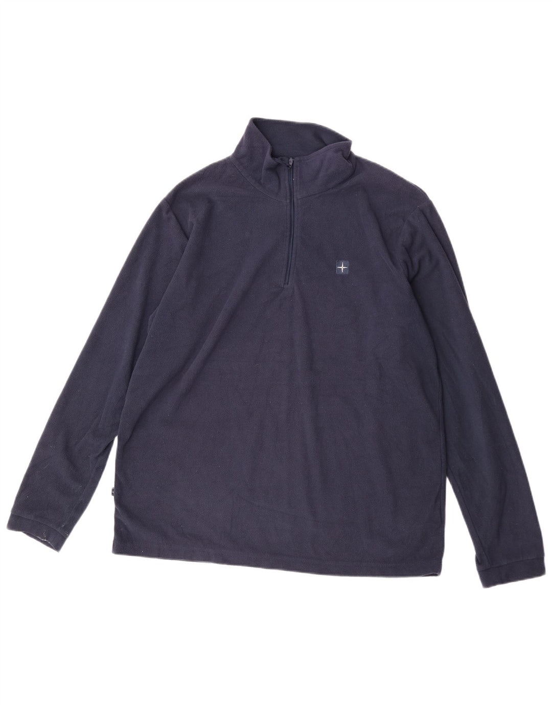 Mountain Warehouse Mens Zip Neck Fleece Jumper Large Navy Blue Polyester