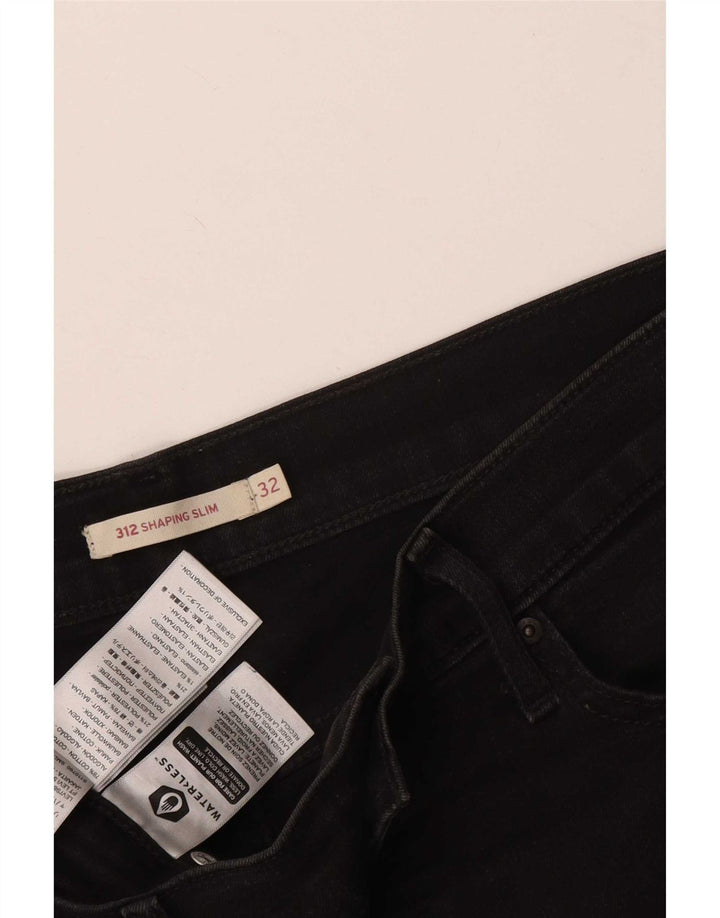 Levi's Womens 312 Shaping Slim Jeans W32 L30 Black Cotton