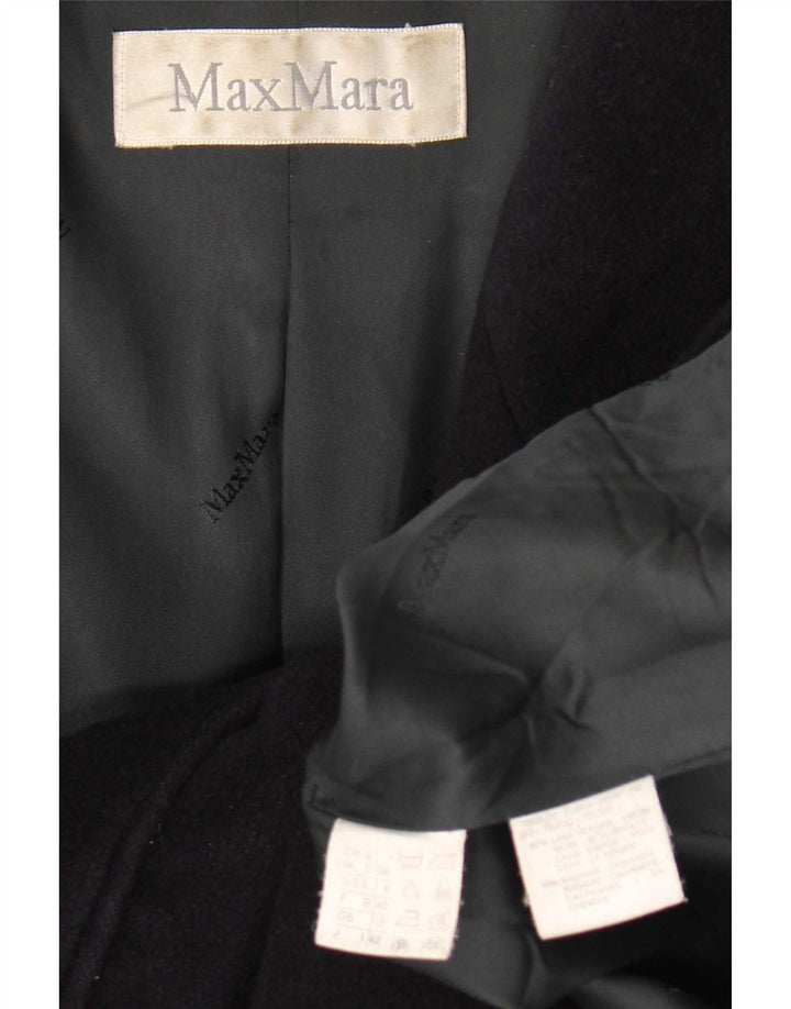 Max Mara Abrigo extragrande con doble botonadura para mujer UK 12 Lana azul marino medio