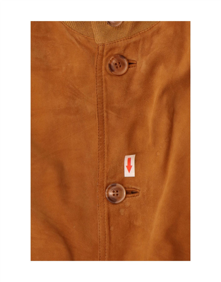 Luca D'altieri Giubbotto Bomber da Uomo in Pelle Scamosciata IT 50 Large in Pelle Beige