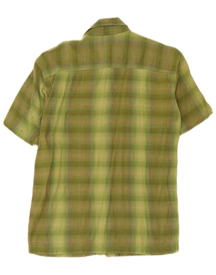Patagonia Mens Short Sleeve Shirt Small Green Check Cotton