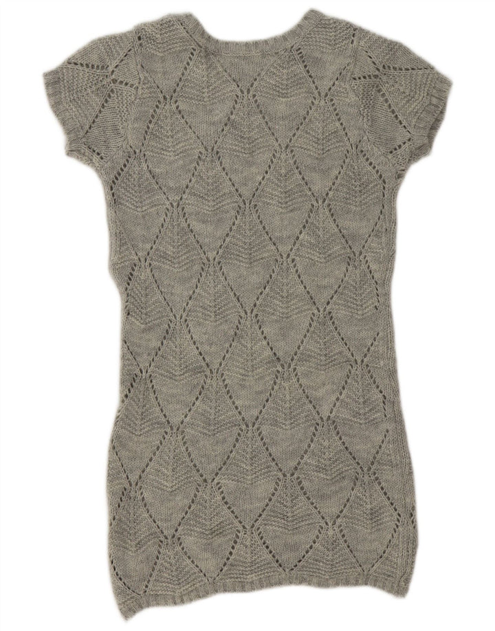 Marks & Spencer Dame Jumper Dress UK 12 Medium Grey Argyle/Diamond