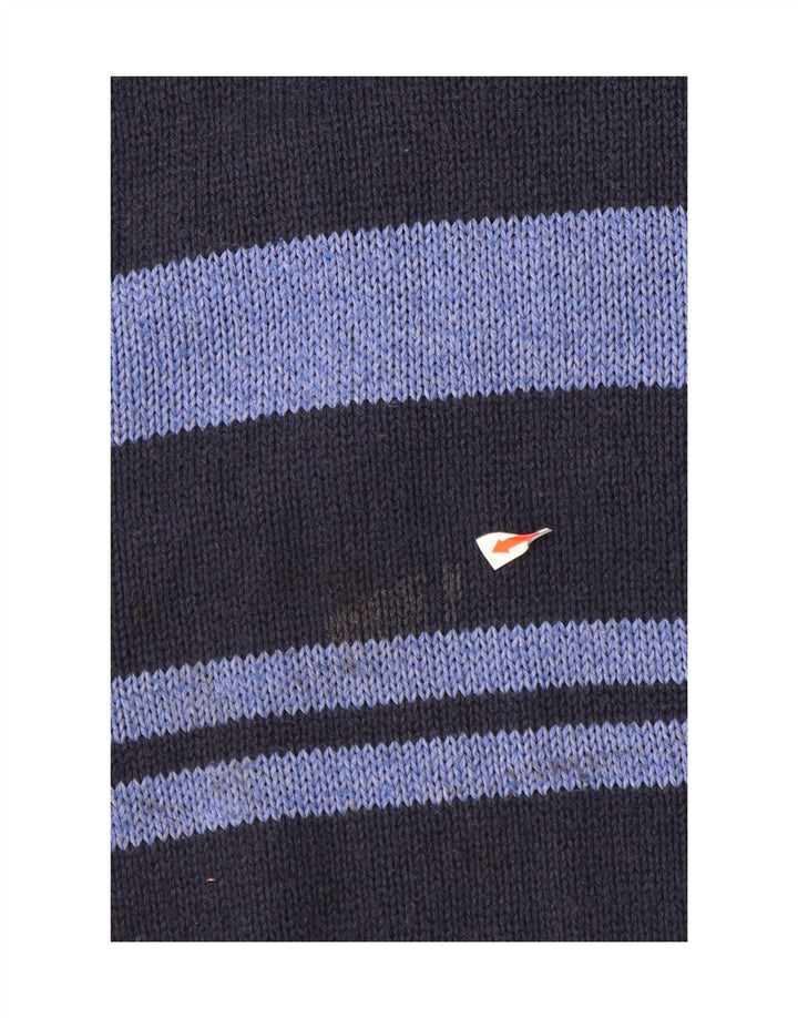 LEVI'S Mens V-Neck Jumper Sweater XL Navy Blue Striped Polyacrylic Vintage Levi's and Second-Hand Levi's from Messina Hembry 