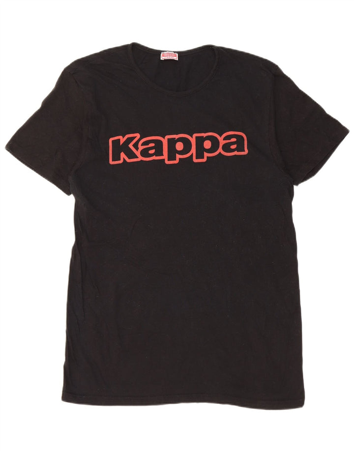 Kappa Herren T-Shirt mit Grafik, Größe L, Schwarz