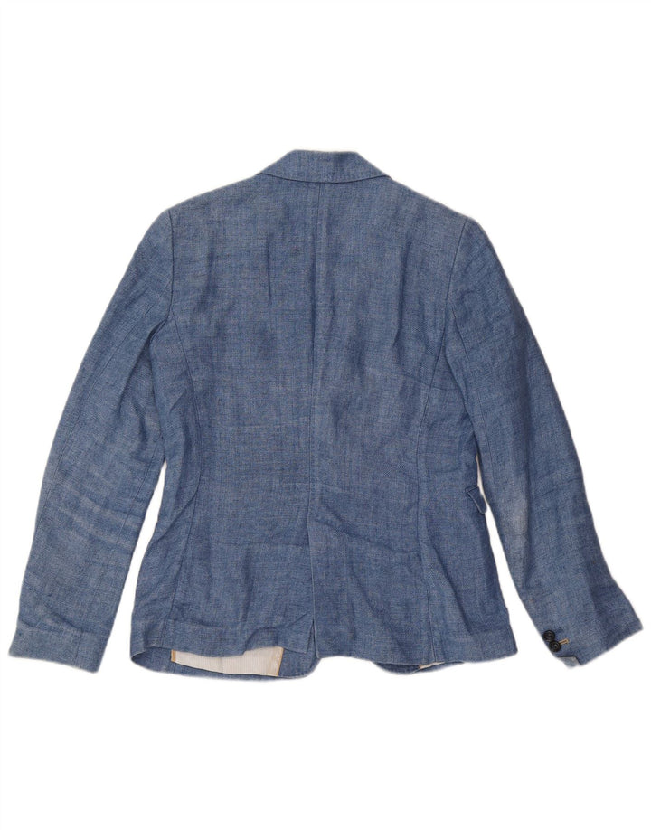 Massimo Dutti Chaqueta Blazer De 1 Botón Mujer EU 38 Small Lino Azul