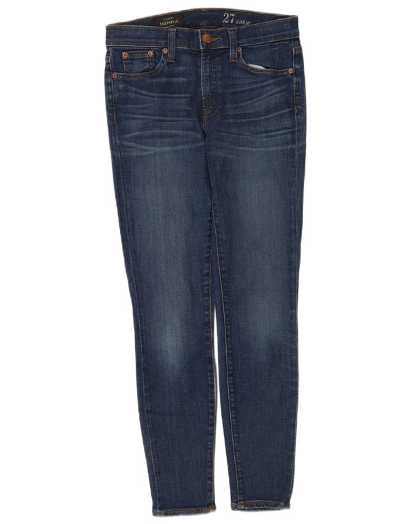 J. Crew Womens Toothpick Skinny Jeans W27 L28 Navy Blue Cotton