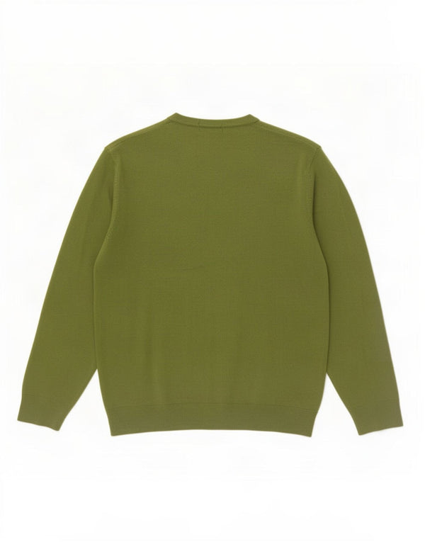 Marks & Spencer Mens Blue Harbour V-Neck Jumper Sweater Medium Green