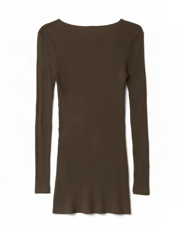 Oasis Dame Langærmet Jumper Kjole UK 10 Small Khaki Viscose