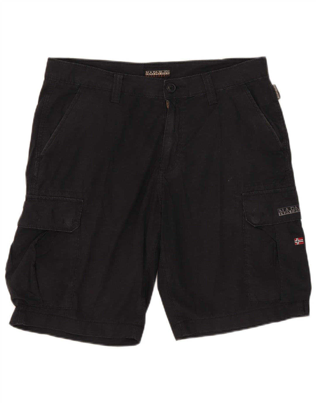 Napapijri Mens Geographic Cargo Shorts W33 Medium Navy Blue Cotton