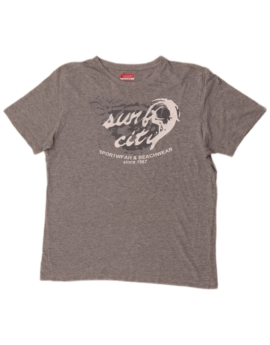 Kappa Mens Graphic T-Shirt Top Large Grey