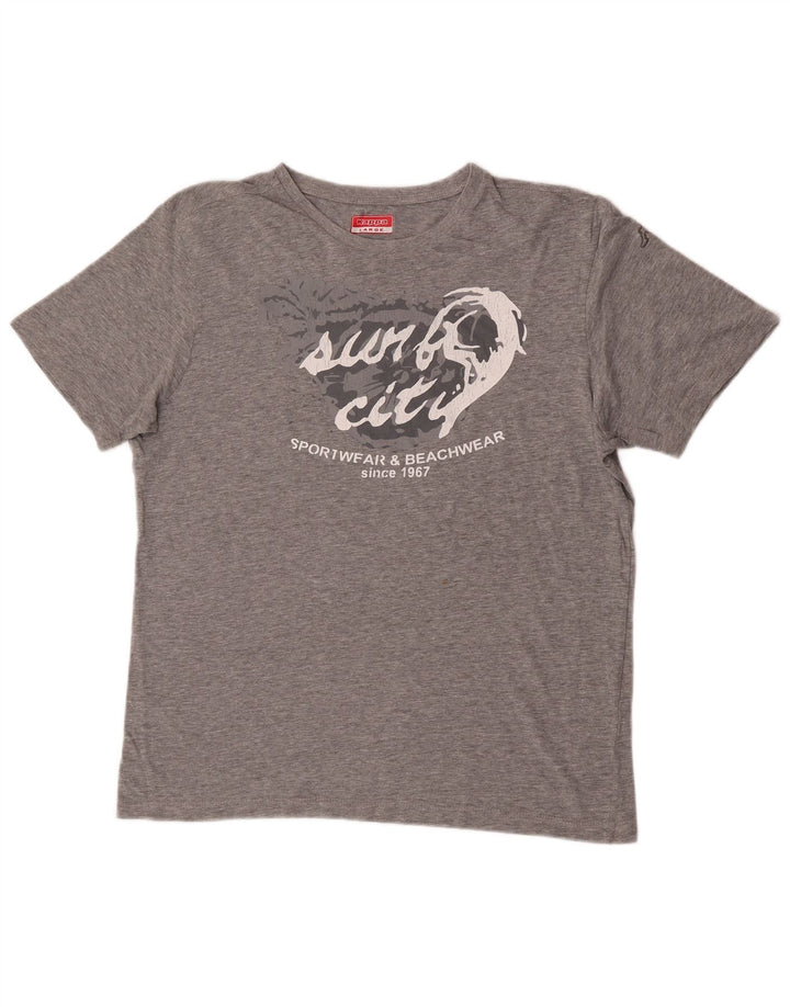 Kappa Mens Graphic T-Shirt Top Large Grey