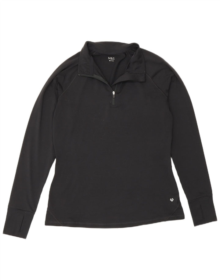 Γυναικεία φόρμα πουλόβερ με φερμουάρ Marks & Spencer Top UK 12 Medium Black
