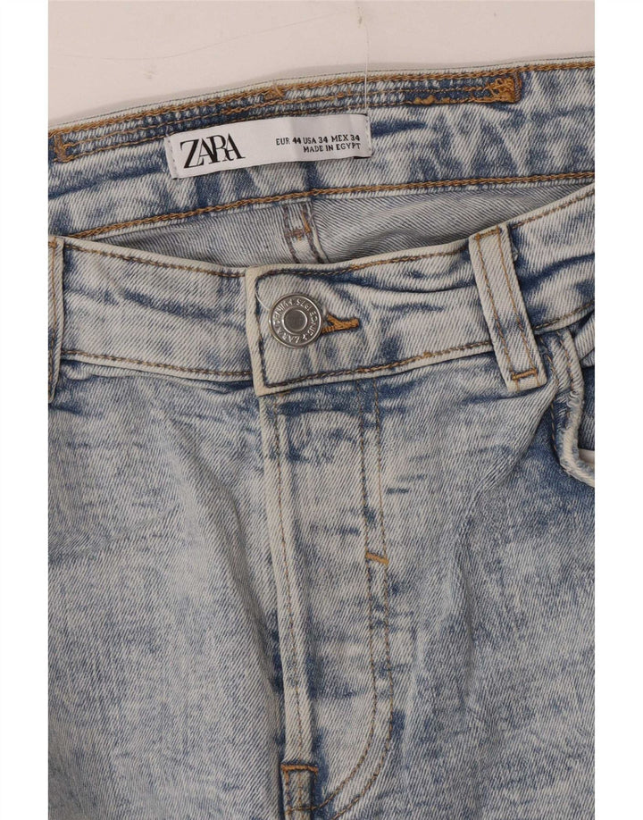 Zara Mens Distressed Slim Jeans EU 44 Large W34 L28 Blue