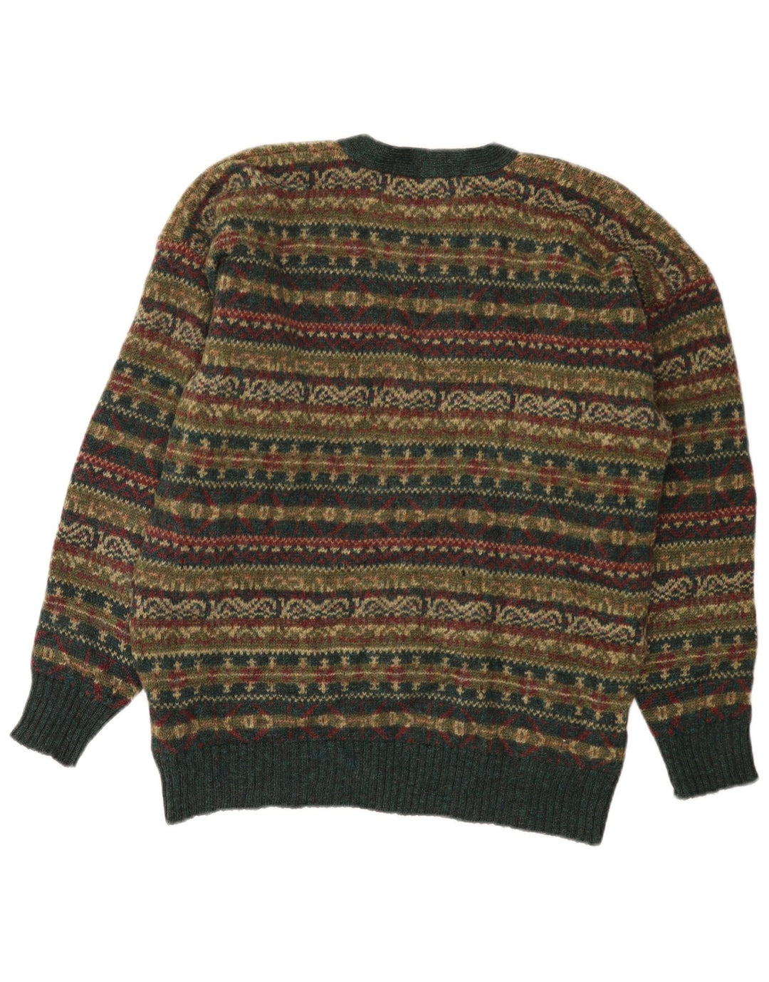 Vintage herre cardigan sweater Medium flerfarvet Fair Isle Wool