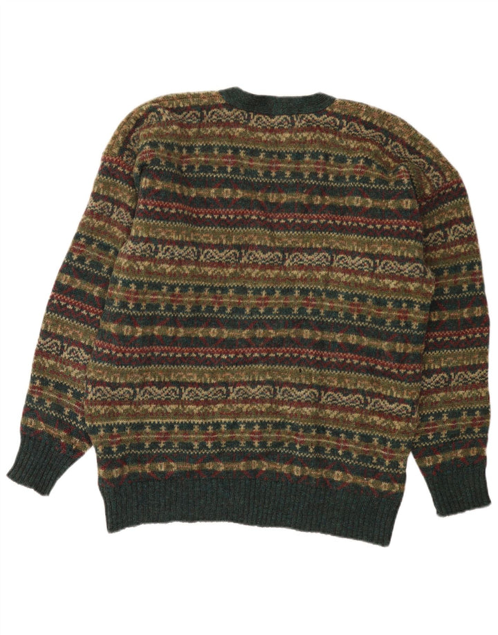 Vintage herre cardigan sweater Medium flerfarvet Fair Isle Wool