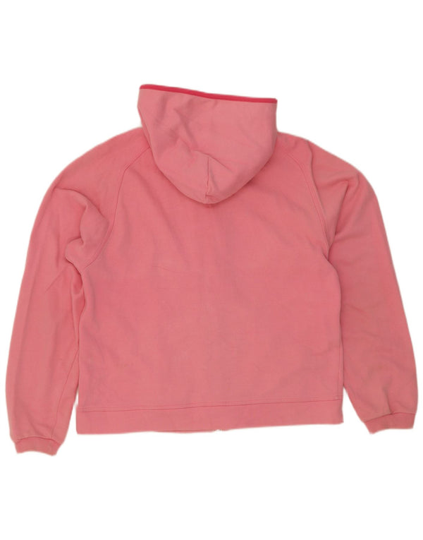 Champion Womens Zip Hoodie Sweater UK 14 Medium Pink Cotton