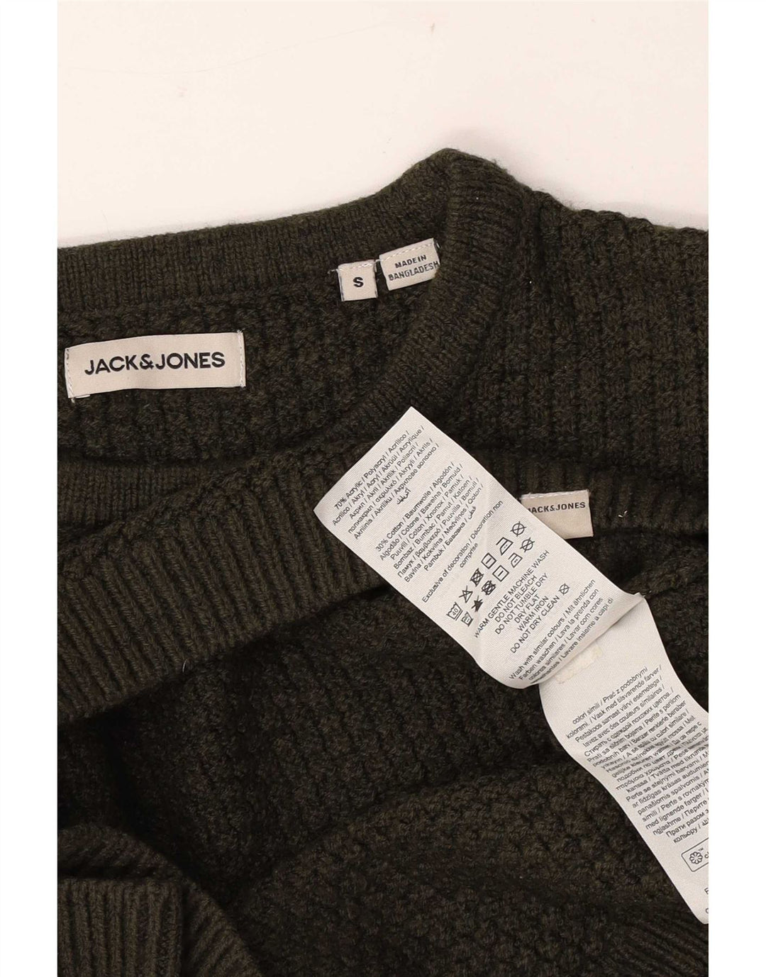 Jack & Jones Herre Crew Neck Jumper Sweater Small Khaki Akryl